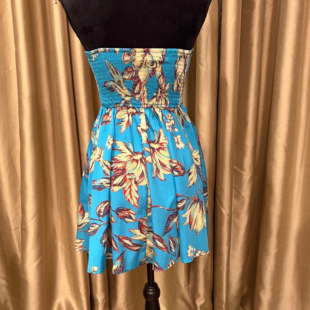 Floral Strapless Corset Mini Sundress with Pockets - Picture 3 of 4